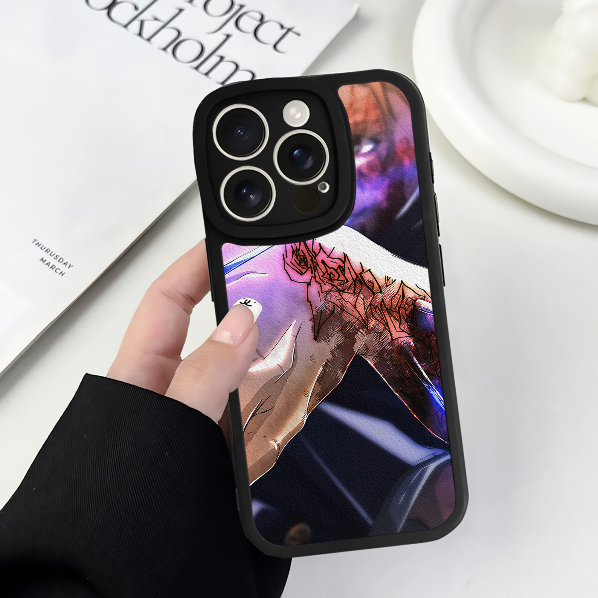 （画像用） 呪術廻戦 Jujutsu Kaisen 【iPhone 16シリーズ対応】シリコンスマホケース（レザー調） 材質：シリコン